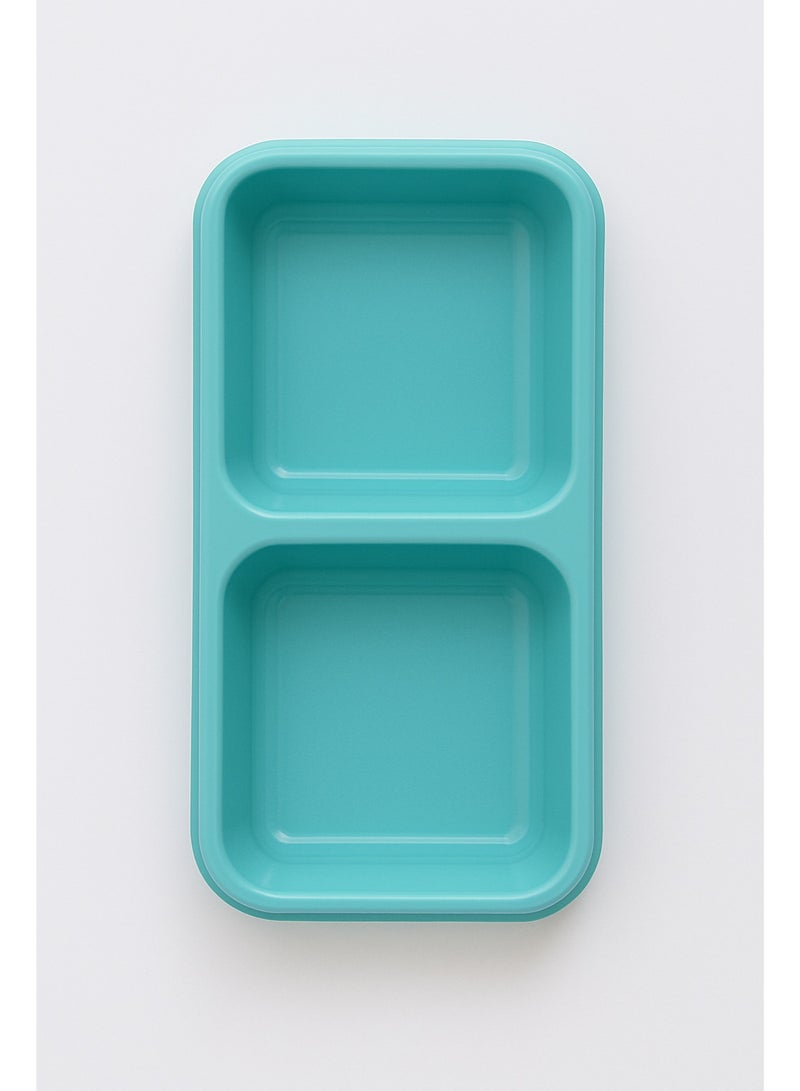 Pet Feeding Plate, 2 Section Divided Food Bowl, 3 Colors, Pink or Green or Blue - Image 3